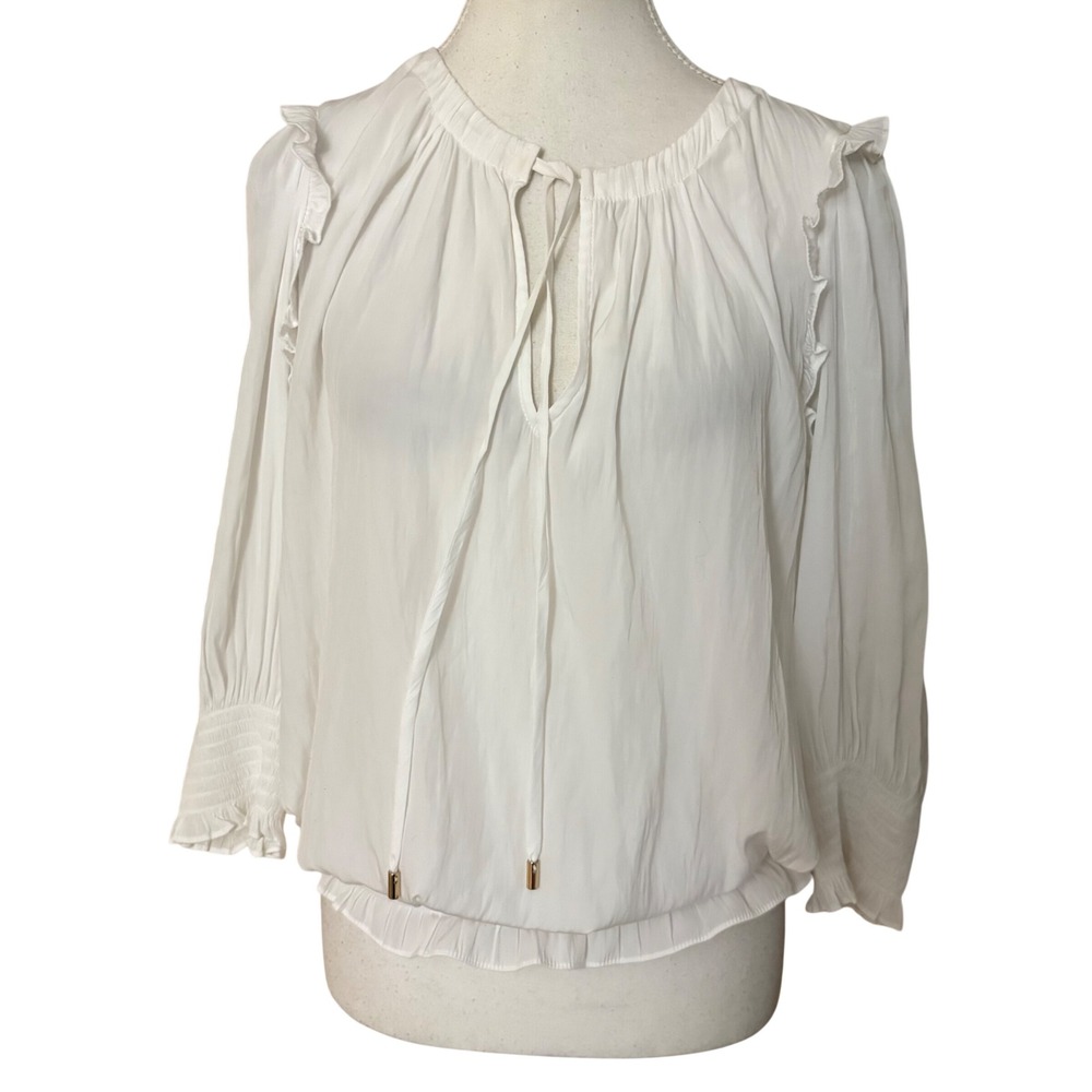 RAMY BROOK white Smock Long Sleeve Blouse Size Small